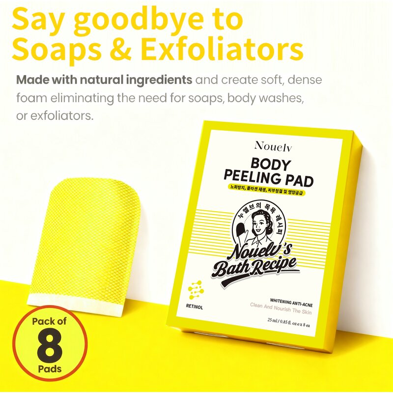 Body Peeling Pad Manufacturer - 8 Pads Bath Recipe with Retinol Exfoliating for Women & OEM
