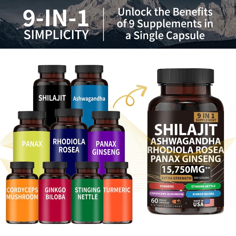 Shilajit Capsules Manufacturer - Resin Extract with Cordyceps Ginseng & Factory Supply
