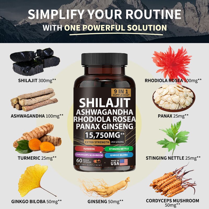 Shilajit Capsules Manufacturer - Resin Extract with Cordyceps Ginseng & Factory Supply