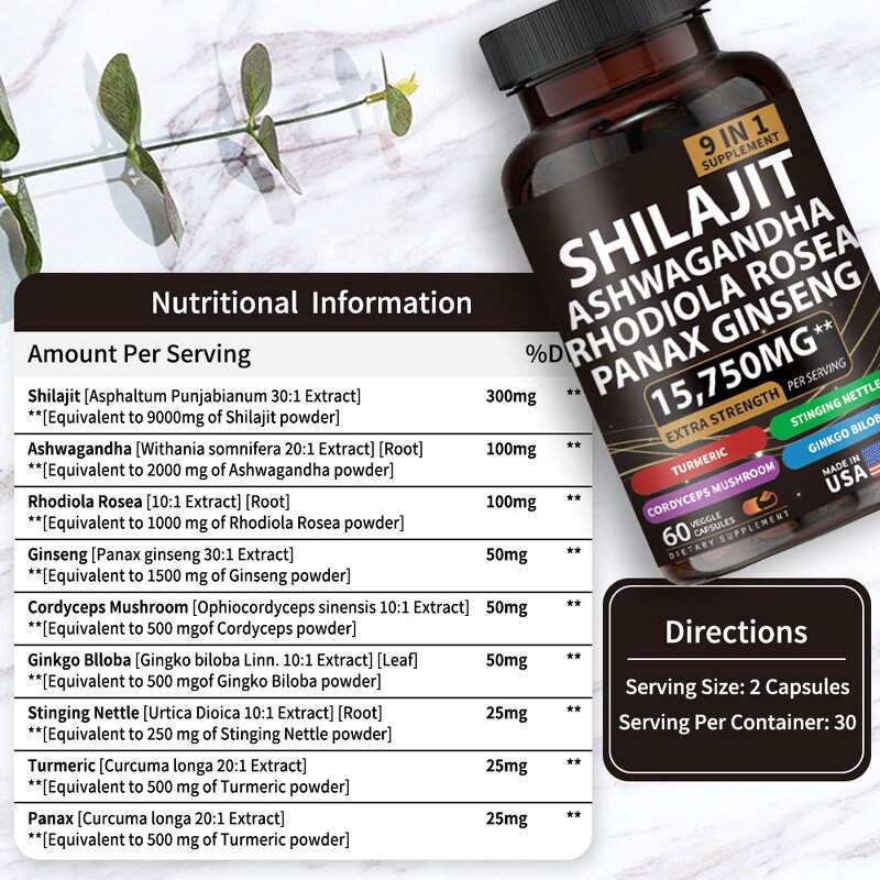 Shilajit Capsules Manufacturer - Resin Extract with Cordyceps Ginseng & Factory Supply