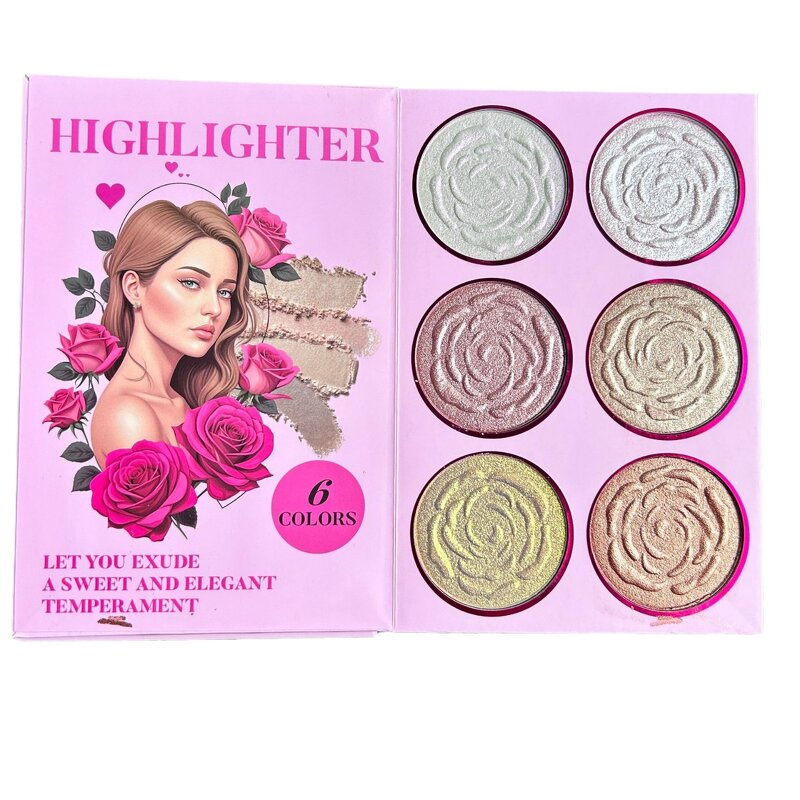 Makeup Book Manufacturer - Factory Price Low MOQ 4 In1 - Plush Highlighter Press Powder