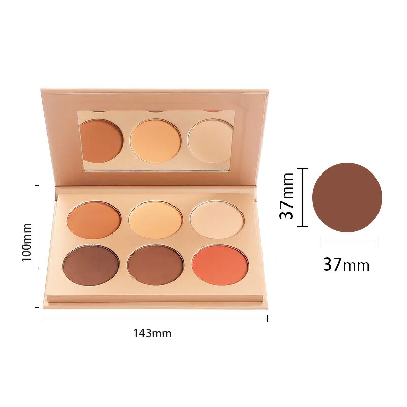 Face Palette Manufacturer - Private Label Custom - 6 Colors Highlight Contour
