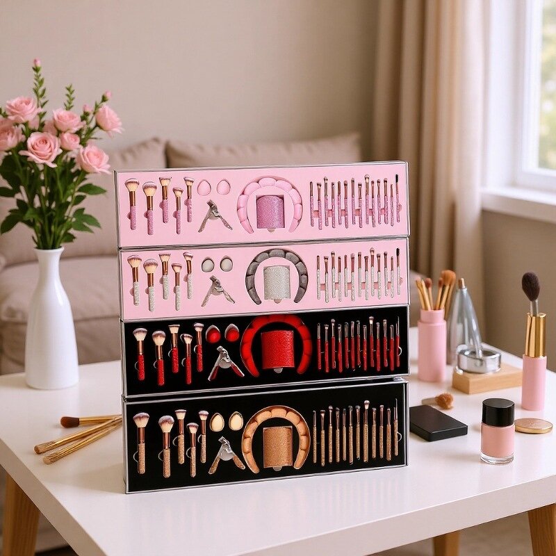 Makeup Brush Set Manufacturer - 23-Piece Diamond Bling - Synthetic Pink Rhinestone Gift Box