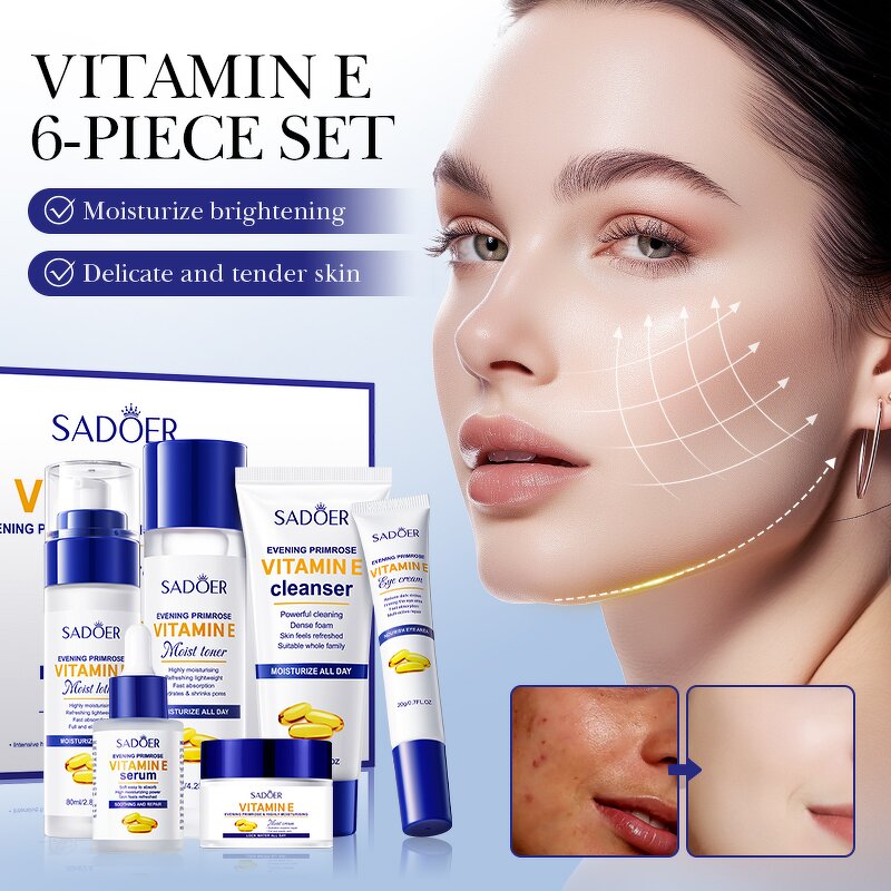 Skin Care Set Manufacturer - SADOER Vitamin E 6-piece - Brightening Moisturizing Organic Korean