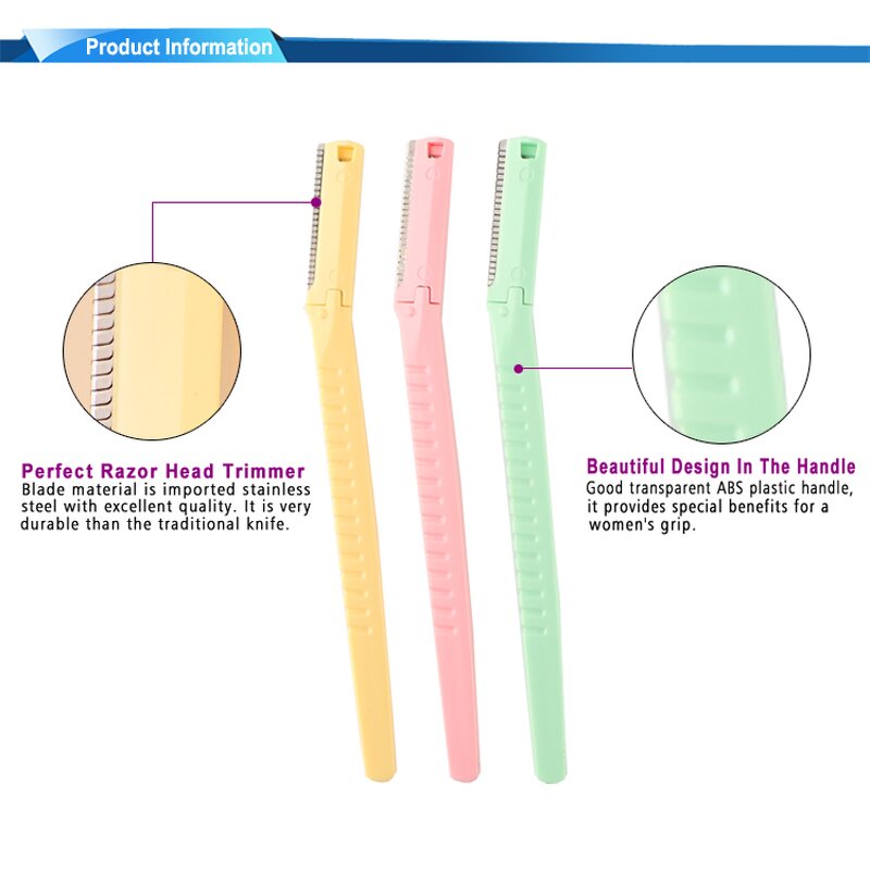 Eyebrow Razor Manufacturer - 3pcs Portable - Trimmer Dermaplaning Cuchillo De Ceja