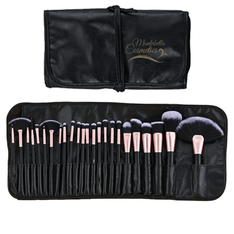 Makeup Brush Set Manufacturer - Synthetic Hair With Bag - 24pcs Plastic Handle Private Label