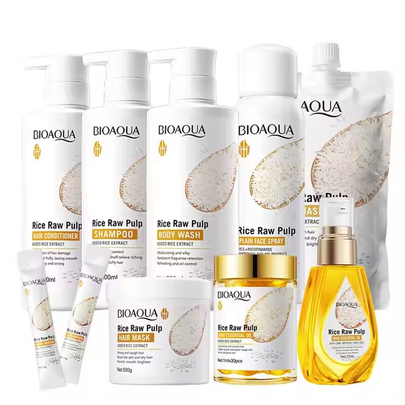 Bath Set Manufacturer - Organic Natural Rice - Shampoo Conditioner Body Cleansing Skincare