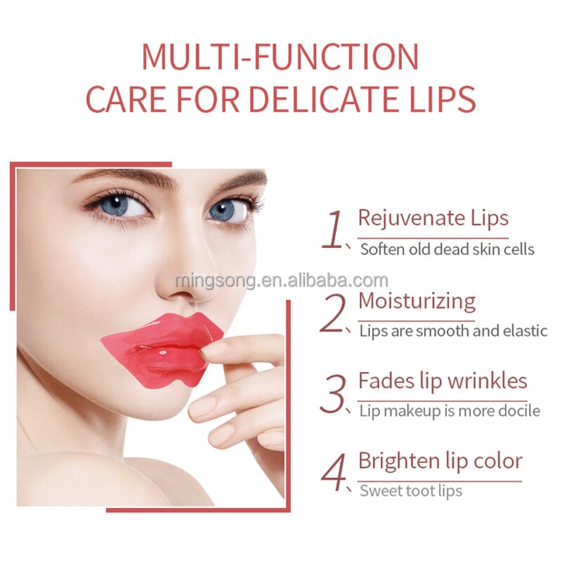 Lip Mask Manufacturer - Collagen Rose Private Label - Pink Gel Patch Custom Wholesale