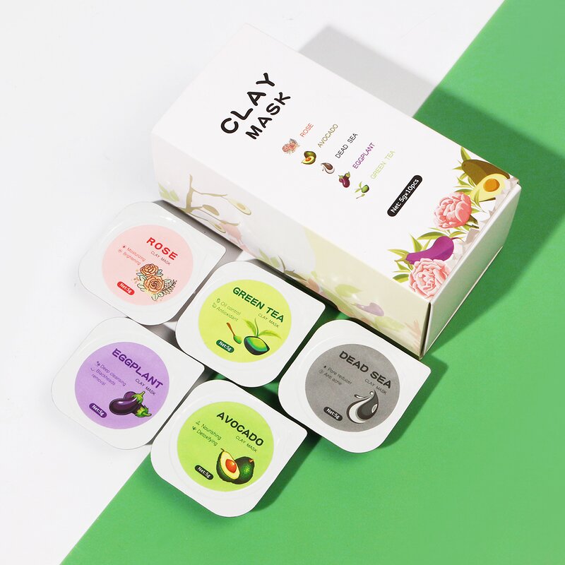 Facial Mask Manufacturer - Organic Clay Kit - Turmeric Green Tea Pink Rose Acne Private Label