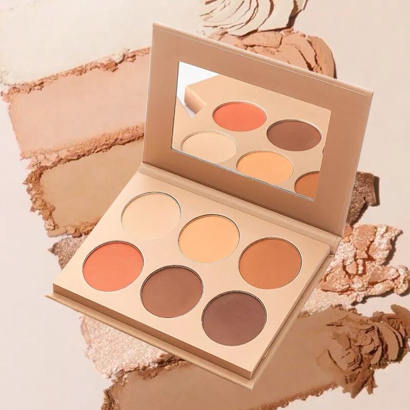 Face Palette Manufacturer - Private Label Custom - 6 Colors Highlight Contour