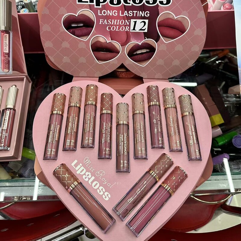 Lipgloss Set Manufacturer - Miss Royal 12 Colors Matte - Vegan Heart Cover
