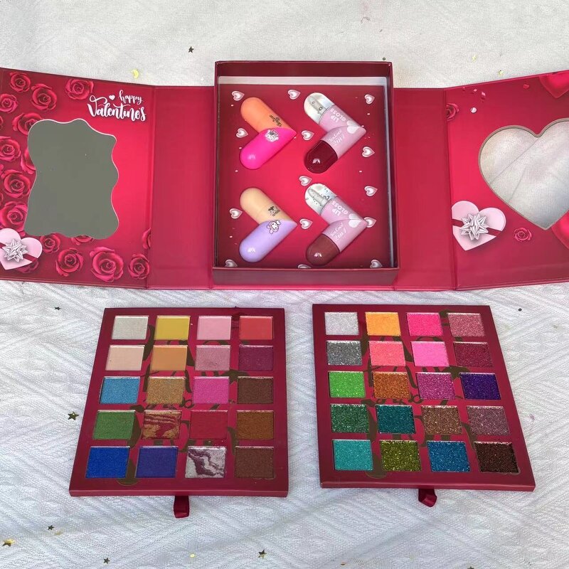 Makeup Set Manufacturer - Valentine's Day Eyeshadow Lipgloss - High Pigment Ladys Traje De Maquillaje