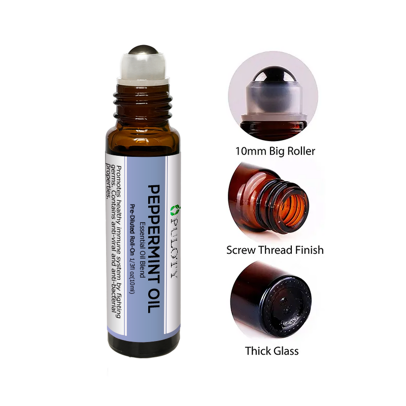 Essential Oil Manufacturer - Private Label 0.33oz Aromatherapy Roll on - Diluted Mint Oregano Tea Tree Lemon Grass Eucalyptus Ylang Lavender Oil