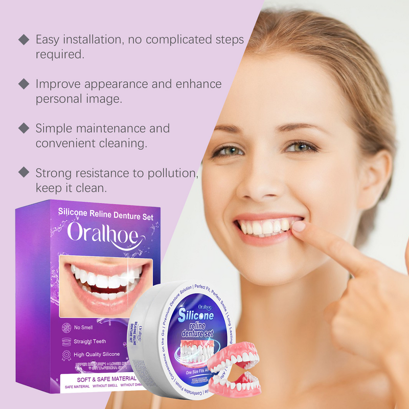 Dentures Set Manufacturer - Silicone Comfortable Natural Smile for Teeth Whitening & Customized