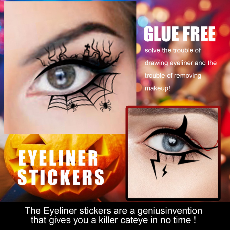 Eyeshadow Stickers Manufacturer - Halloween Horror Fashion Party Bat Spider Decorative Mineral