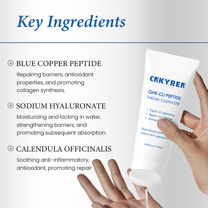 Facial Cleanser Manufacturer - Blue Copper Peptide - Organic Ghk-Cu Hyaluronic Acid Anti Aging Wrinkle Care