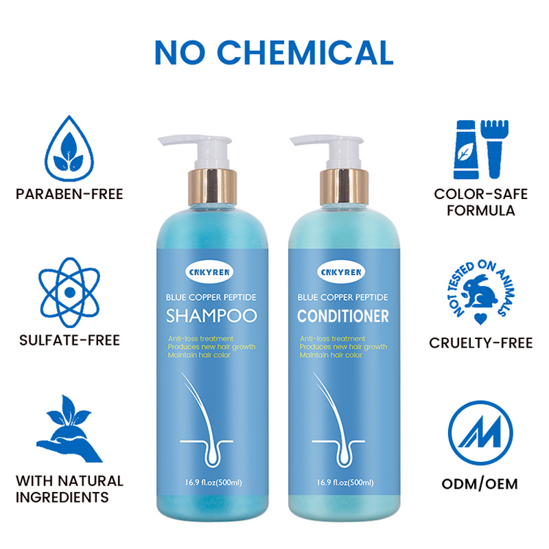 Hair Care Set Manufacturer - Organic Blue Copper Peptide - Scalp Repair Hair Loss Anti Dandruff Shampoo Conditioner