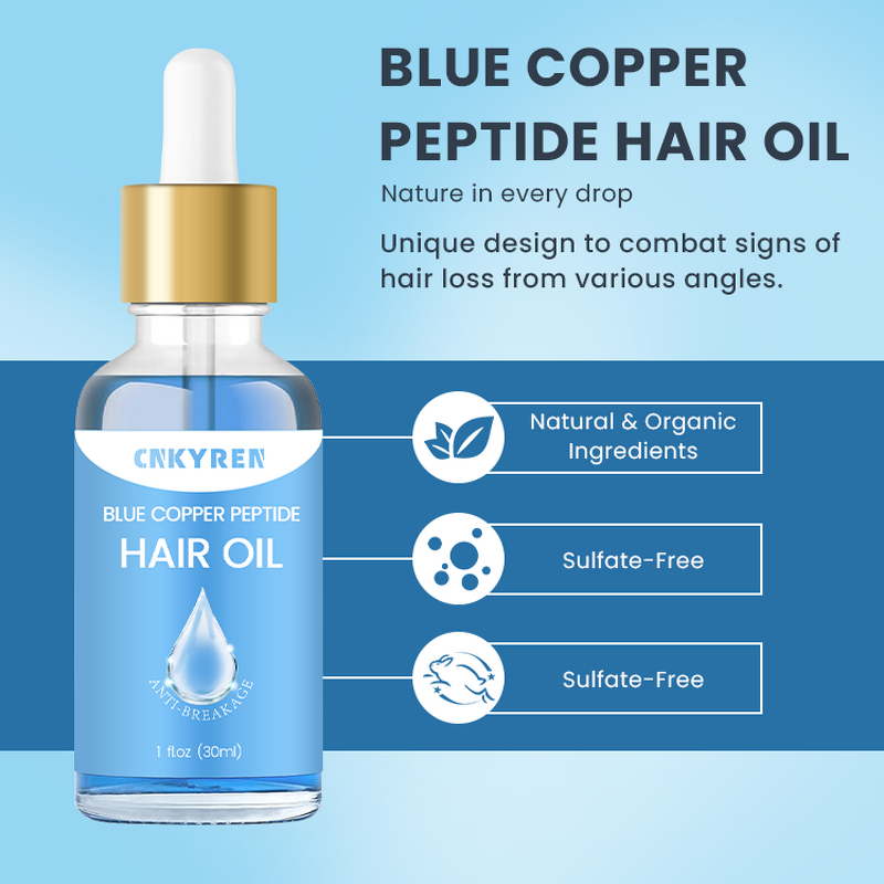 Hair Growth Oil Manufacturer - Natural - Ghk-Cu Blue Copper Peptide Hyaluronic Acid Damaged Hair Repair