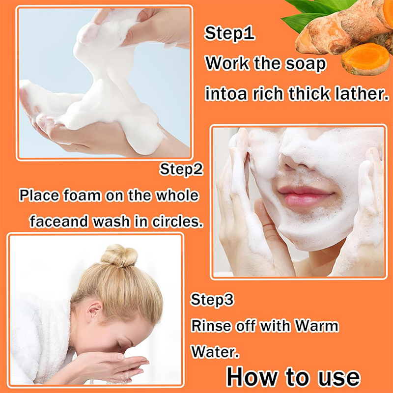 Face Wash Manufacturer - Organic Turmeric - Gentle Exfoliating Solid Bar Moisturizing All Skin Types