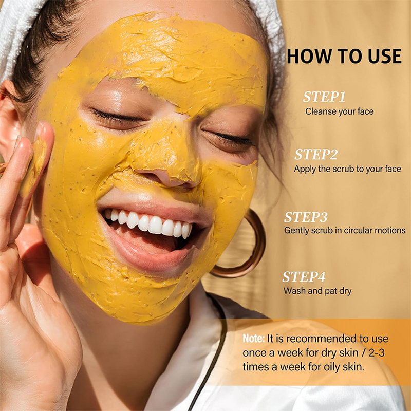 Facial Scrub Manufacturer - Antioxidant Turmeric Vitamin C - Reduce Dark Spots Acne Gentle Exfoliate