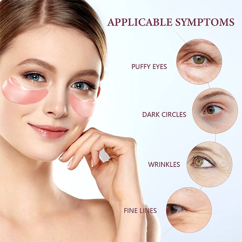 Eye Gel Patches Manufacturer - Rose Vegan - Collagen Sodium Hyaluronate Moist Smooth Reduced Wrinkles