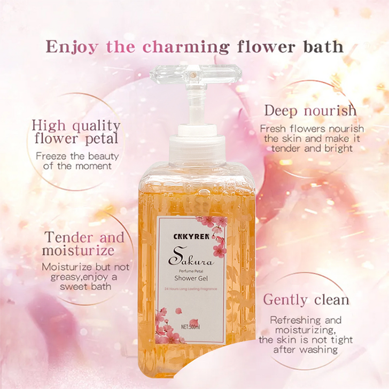 Body Wash Manufacturer - OEM Sakura Petal - Perfume Deep Nourish Whitening Niacinamide Cleansing Gel