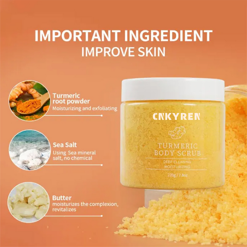 Body Scrub Manufacturer - Turmeric Salt - Vegan Cream Whitening Herbal Face Body Exfoliation Wholesale