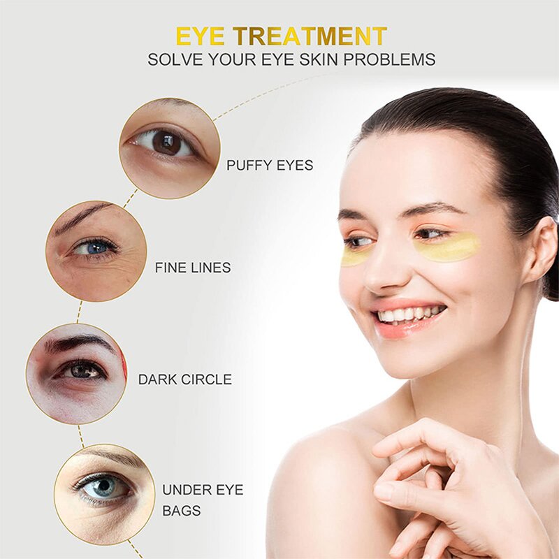 Eye Mask Patches Manufacturer - 24K Gold - Vegan Peptides Vitamin C Collagen Anti Wrinkle Sheet OEM