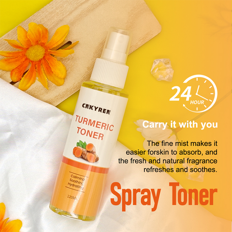 Facial Toner Manufacturer - OEM Organic Turmeric - Aloe AHA Whitening Anti Acne Fades Blemishes