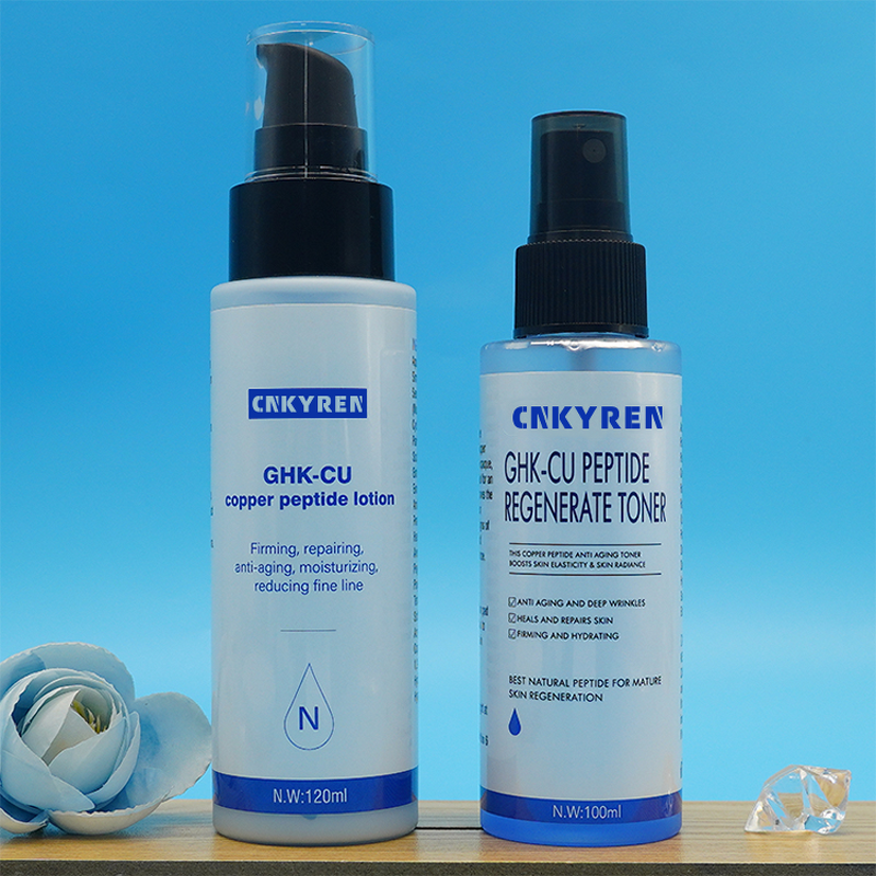 Skin Care Set Manufacturer - Ghk-Cu Custom - Blue Copper Peptide Serum Lotion Toner Face Body