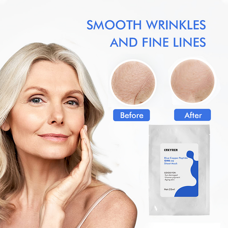 Facial Sheet Mask Manufacturer - Blue Copper Peptide - Anti Aging Wrinkles Firming Hydrating Skin Care