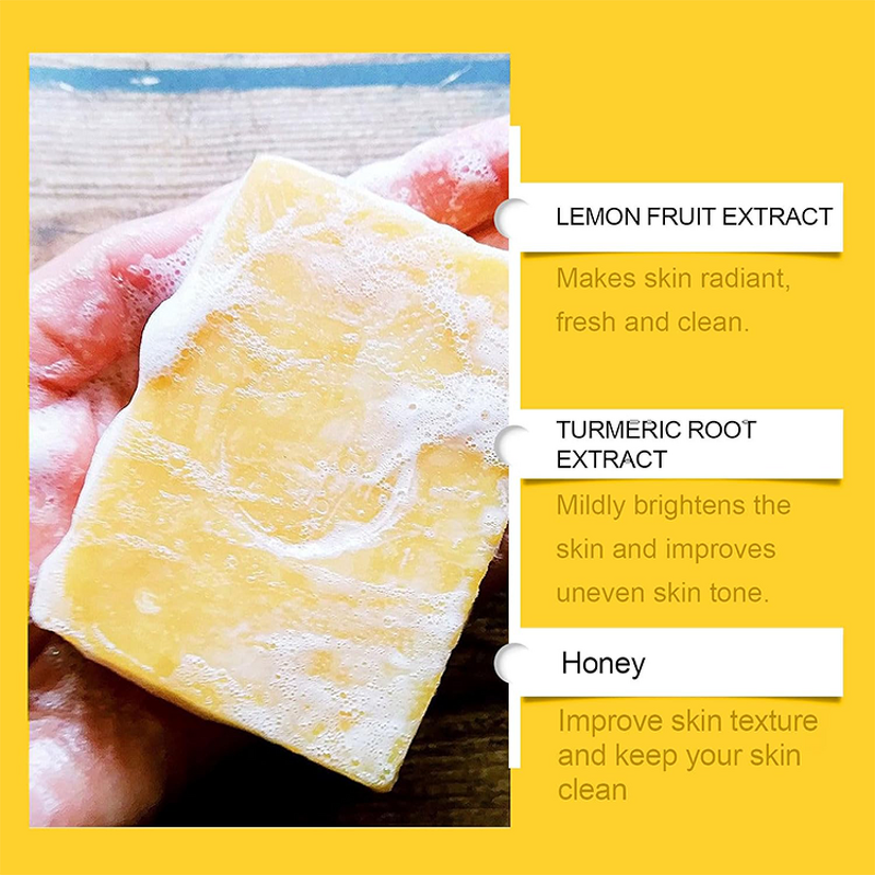 Soap Bar Manufacturer - Wholesale - Lemon Turmeric Kojic Acid Brightening Deep Cleansing Improved Texture