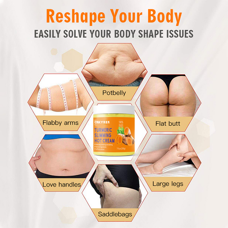 Slimming Cream Manufacturer - Turmeric - Belly Fat Burning Anti Cellulite Herbal Ginger Vitamin C Firming Sweat
