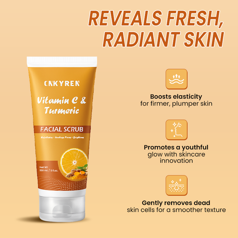 Facial Scrub Manufacturer - Brightening Turmeric Vitamin C - Avocado Oil Vitamin E Aloe Vera Acne Prone