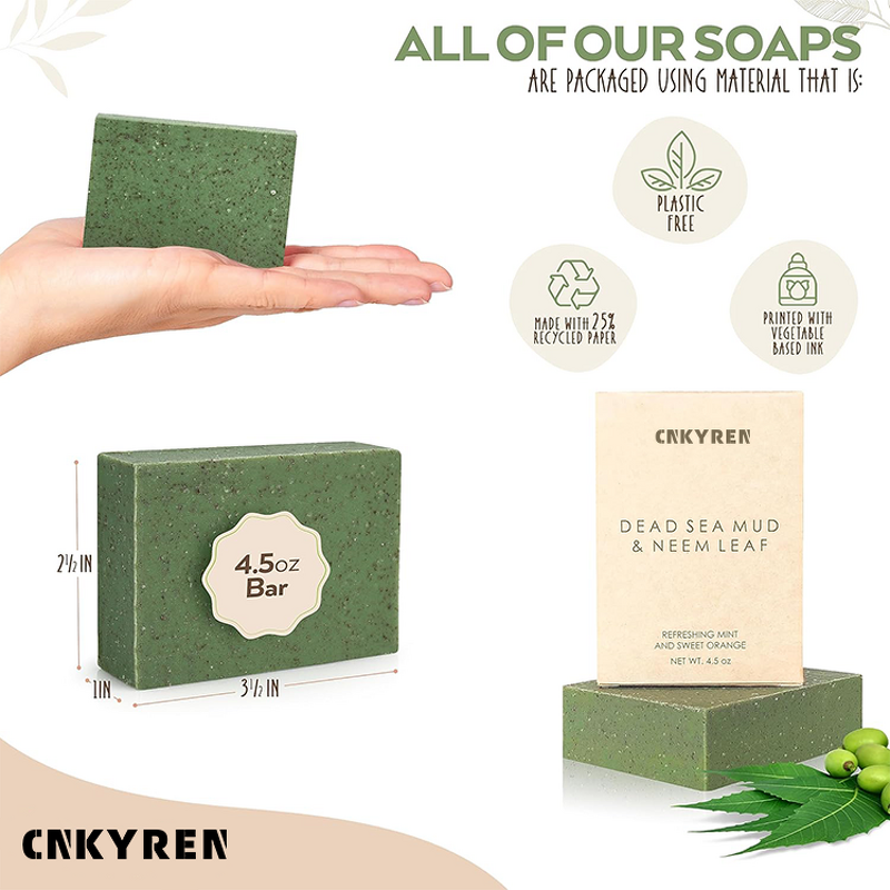 Bath Soap Manufacturer - Handmade Deep Cleansing - Dead Sea Mud Neem Leaf Acne Prone Organic Shea Butter