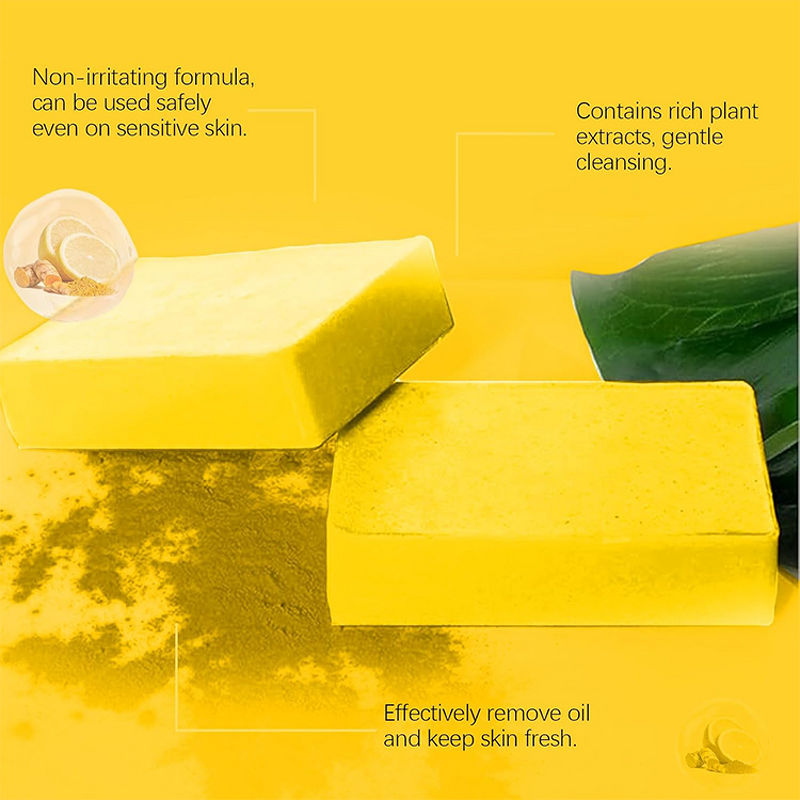Soap Bar Manufacturer - Wholesale - Lemon Turmeric Kojic Acid Brightening Deep Cleansing Improved Texture