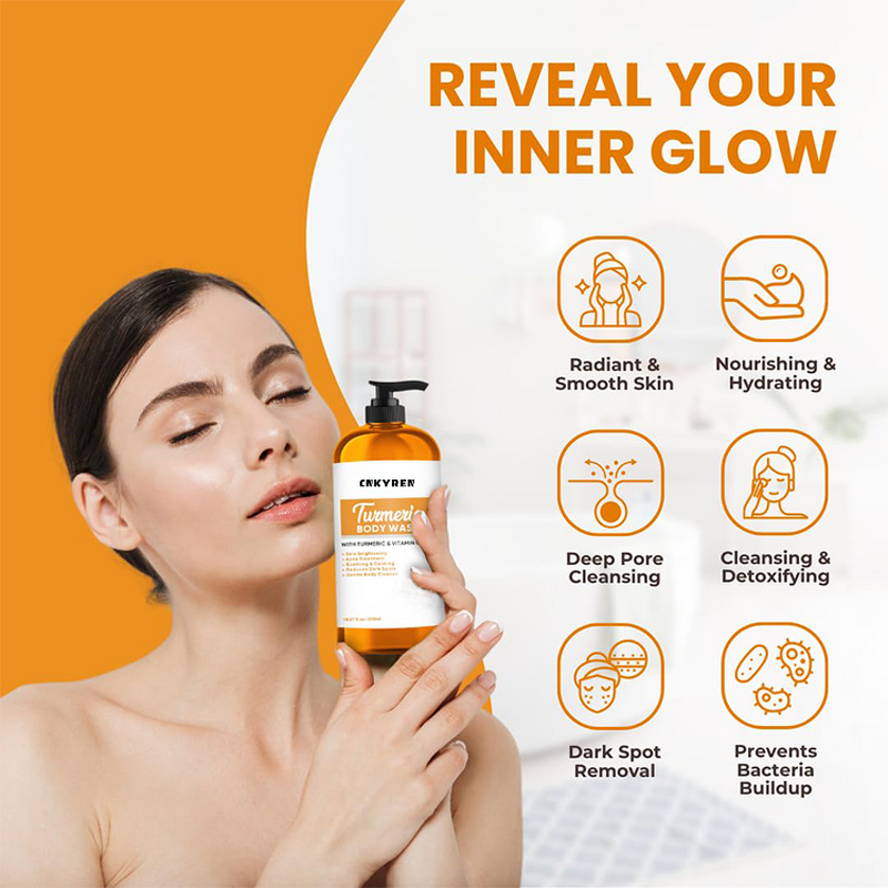 Body Wash Manufacturer - Turmeric - Vitamin C Gentle Gel Cleanse Brightening Acne Reduces Dark Spots