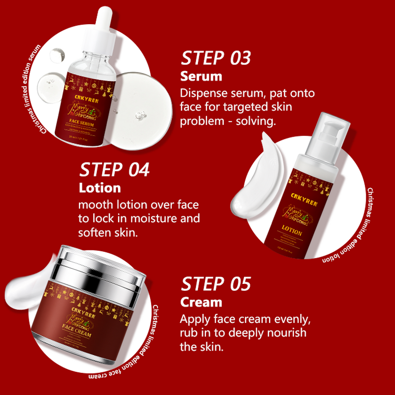 Face Care Set Manufacturer - Christmas Limited Edition - Whitening Anti Age Serum Cream Lotion Collagen Jojoba Oil