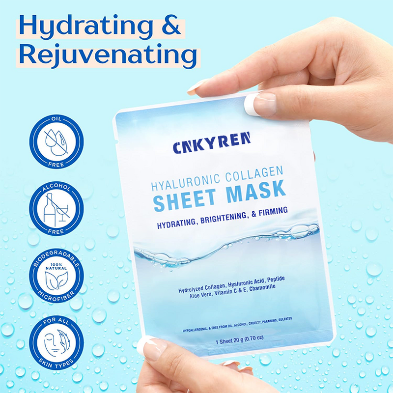Facial Mask Manufacturer - OEM Deep Hyaluronic Acid - Collagen Vitamin C E Brightening Sheet Custom