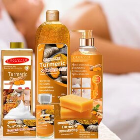 Bath Set Manufacturer - Custom Organic Turmeric Exfoliating Scrub Glowing Skin Brightening Lightening