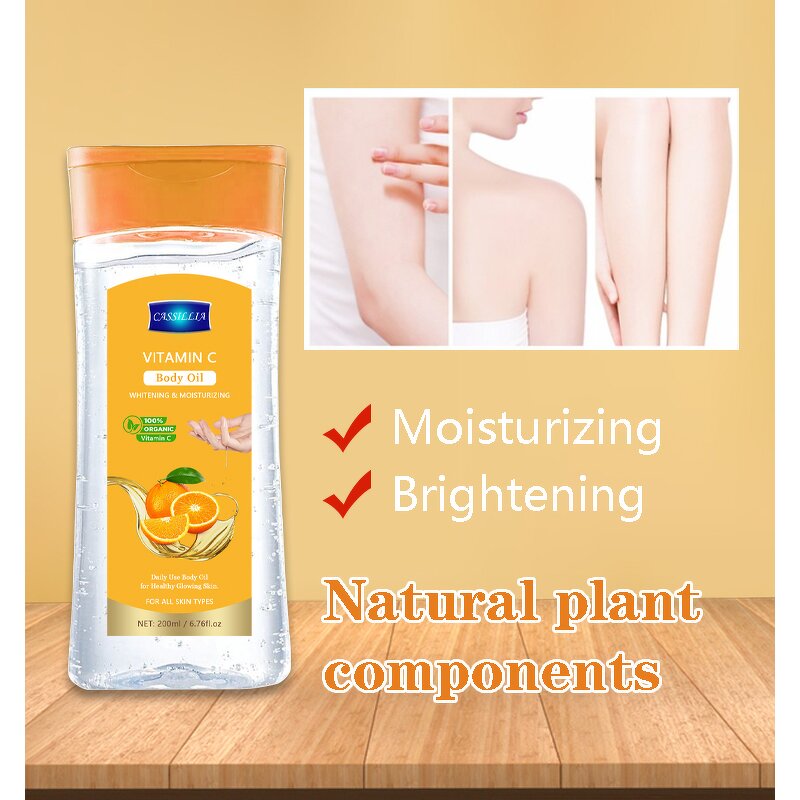 Body Oil Manufacturer - Vitamin C Body Oil for Skin Glowing Whitening Hydrating Olive Oil Body Care