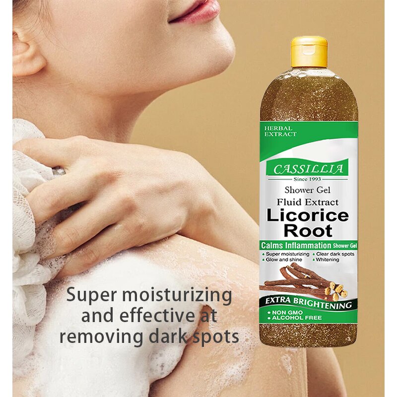 Body Wash Manufacturer - Organic Licorice Root Whitening Spa Exfoliating Cleaning Supplies for Skin Care