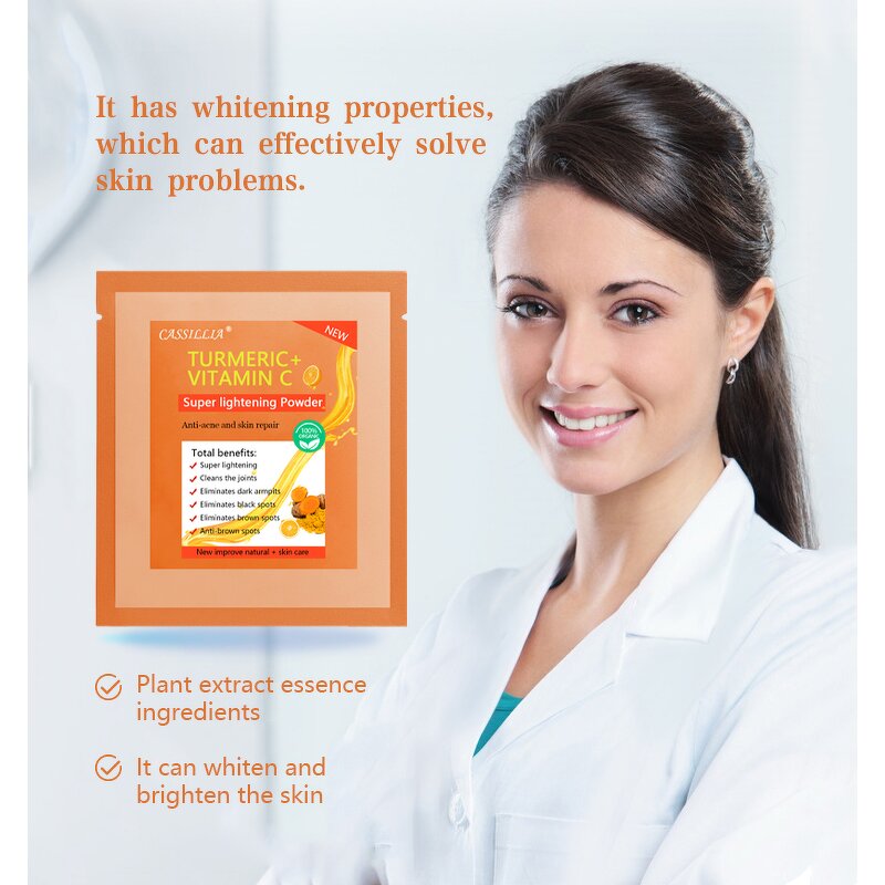 Whitening Powder Manufacturer - 100% Natural Turmeric Vitamin C for Body Dark Skin Toning All Skin Types