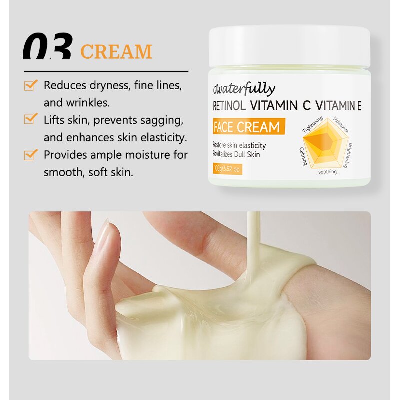 Face Moisturizer Manufacturer - Retinol Collagen Anti Aging Anti Wrinkle Firming with Vitamin C+E for All Skin Types