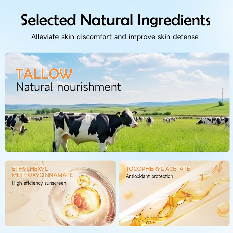 Sunscreen Cream Manufacturer - 100% Beef Tallow and Zinc Organic Moisturizer Balm Vegan Face Body & Private Label