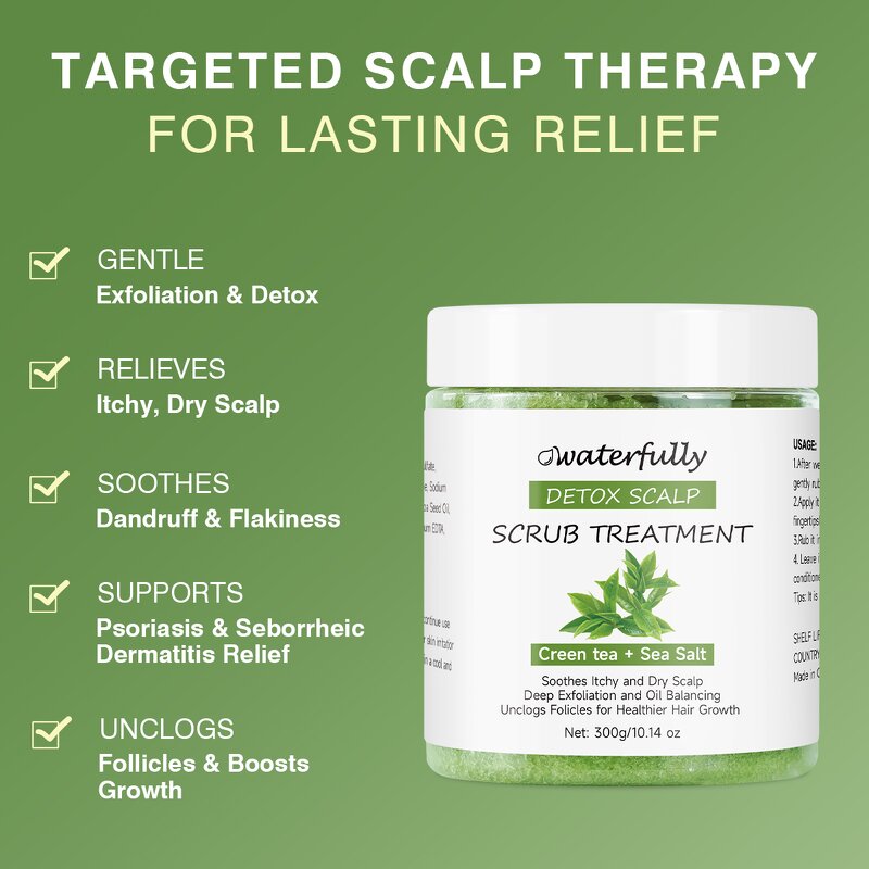 Scalp Scrub Shampoo Manufacturer - Green Tea Sea Salt Oil Control Sulfate-free Vegan for Scalp Health & OEM/ODM Factory