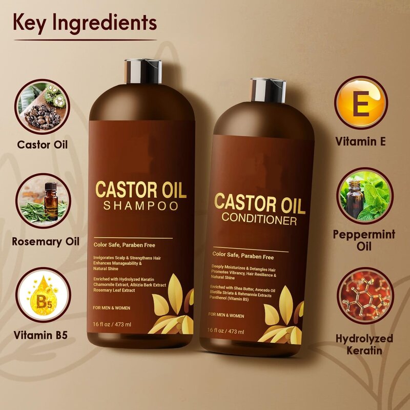 Hair Shampoo Set Manufacturer - Professional Castor Oil Sulfate Free Anti Loss Growth Vegan & Private Label
