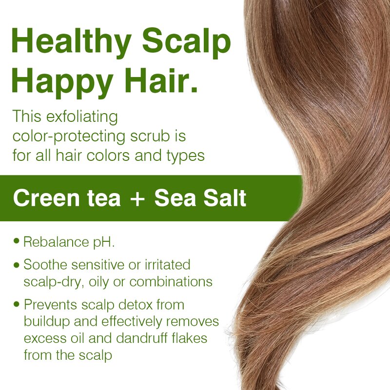 Scalp Scrub Shampoo Manufacturer - Green Tea Sea Salt Oil Control Sulfate-free Vegan for Scalp Health & OEM/ODM Factory