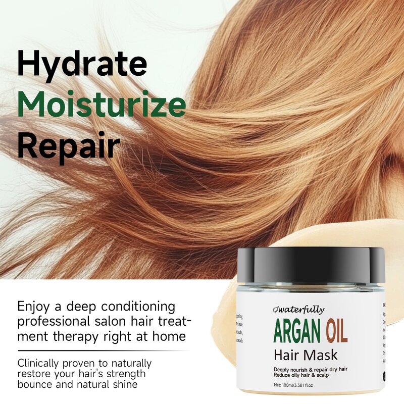 Hair Mask Manufacturer - 500ml Natural Organic Moroccan Argan Oil for Damaged Dry & OEM/ODM