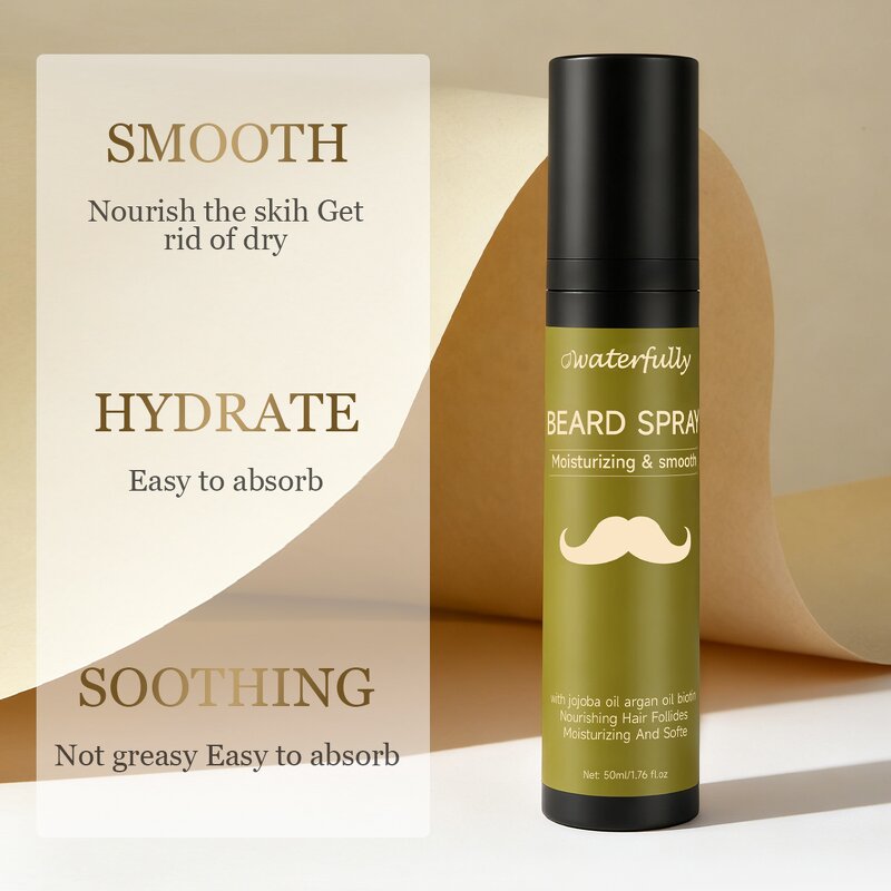 Beard Spray Manufacturer - Natural Biotin Argan Oil for Hair Growth Thicker Nourishing Soothing Man Care Aftershave